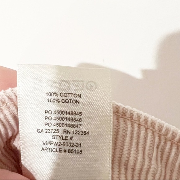 Sunday Best Aritzia Corduroy Straight Leg Pants Light Pink Cotton Zip Fly Size 2 - Picture 11 of 11